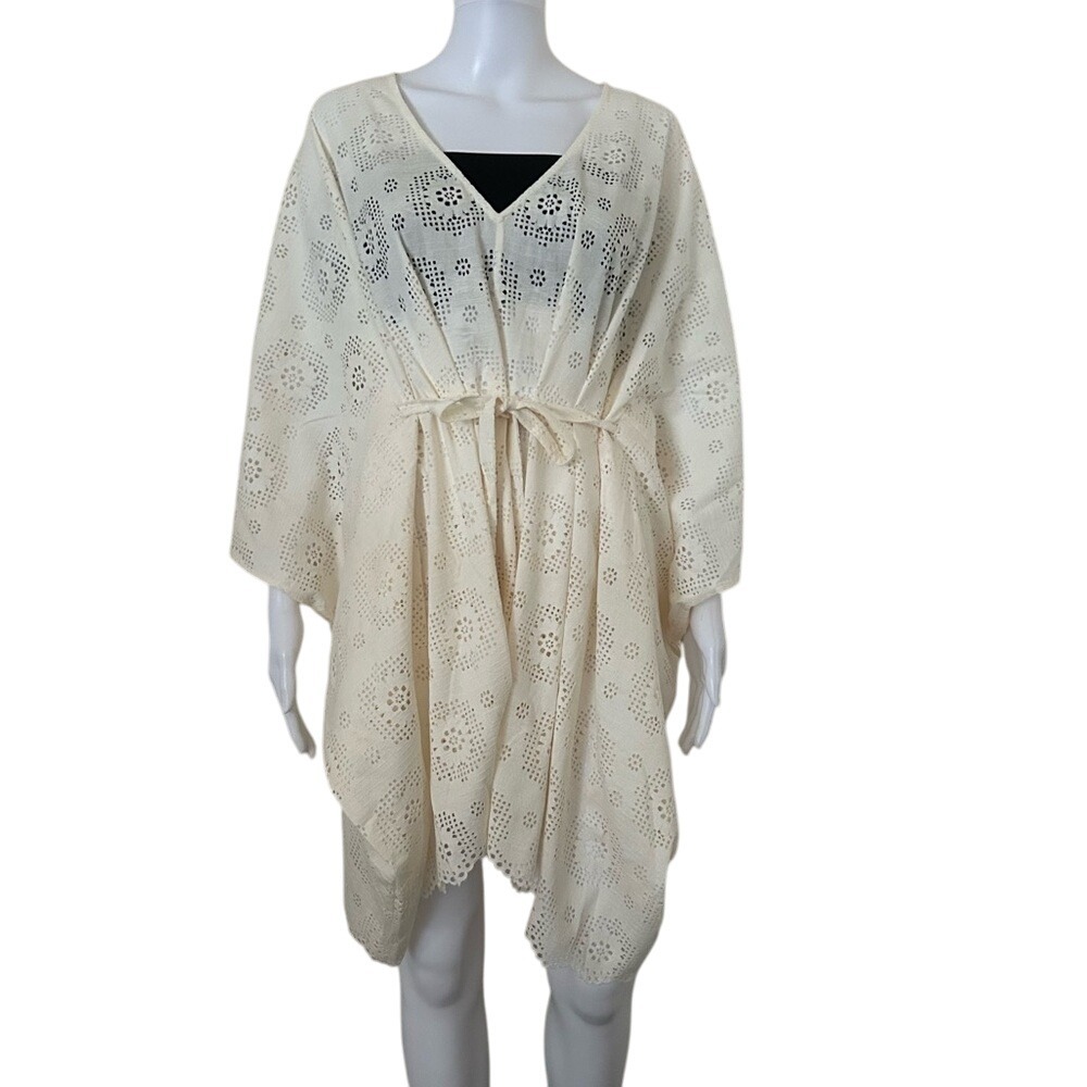 Lovers and Friends Aldea Swim Suit Cover loos fit  oversized Mini Dress Ivory S